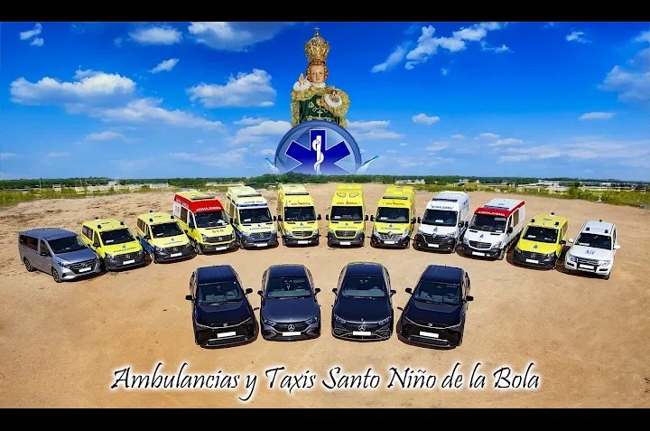 Flota de ambulancias y taxis de Santo Niño de la Bola